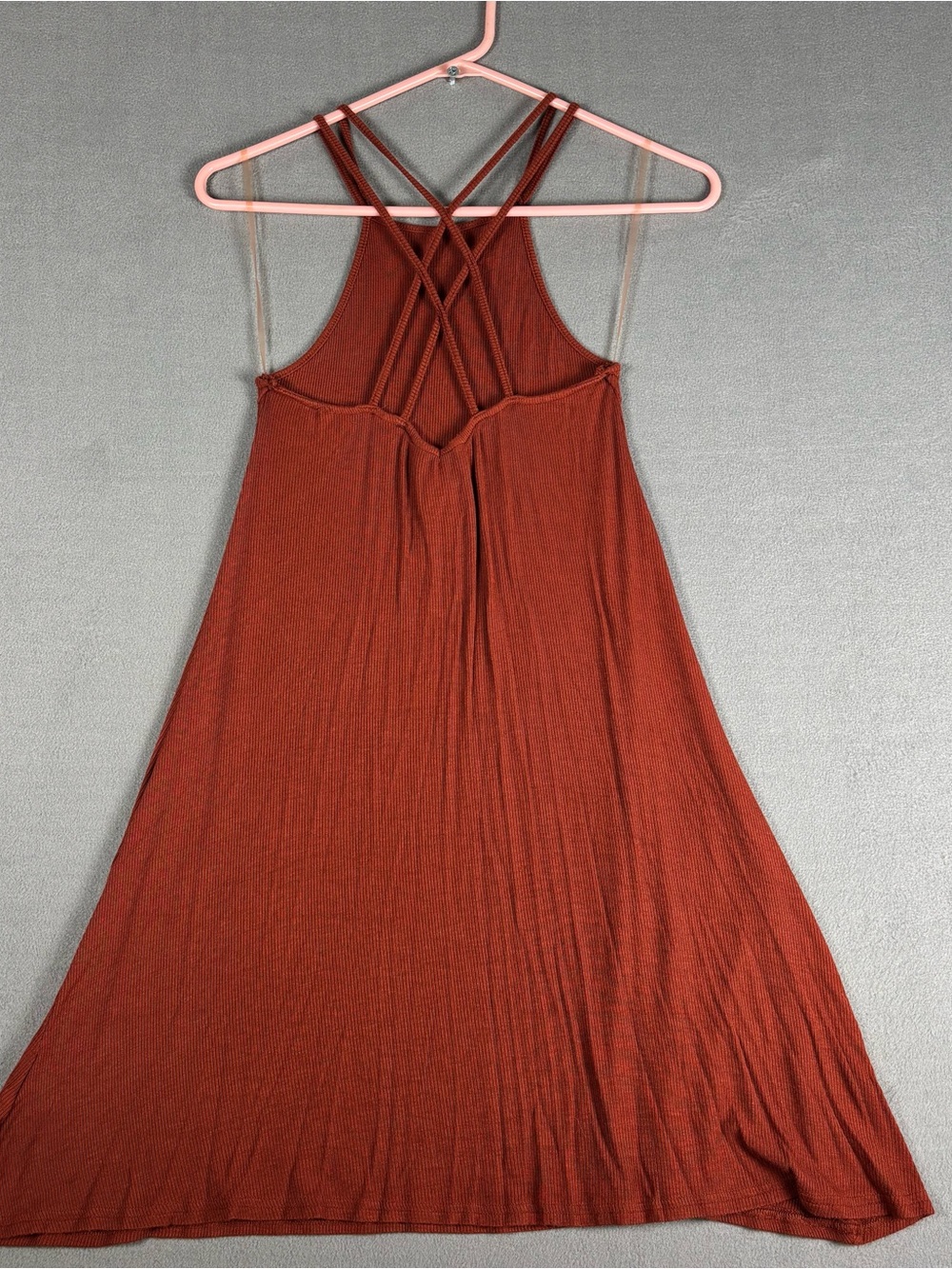 American Eagle Soft & Sexy Rust Orange XS Criss Cross Back Tank Dress